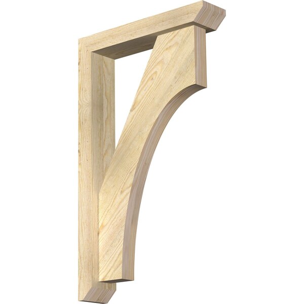 Ekena Millwork Westlake Slat Rough Sawn Bracket w/ Offset Brace, Douglas Fir, 4"W x 18"D x 30"H BKT0402X18X30WTL06RDF - main